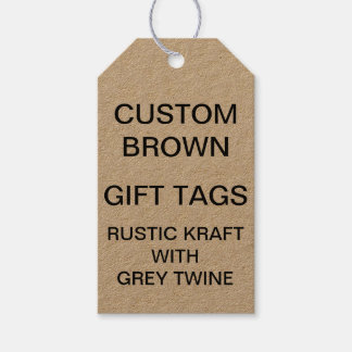 Custom Personalized Kraft Gift Tags & Grey Twine