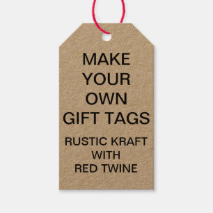 Custom Personalized Kraft Gift Tags & Red Twine
