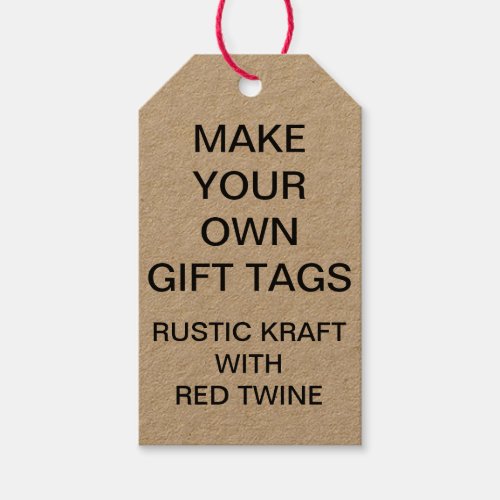 Custom Personalized Kraft Gift Tags  Red Twine