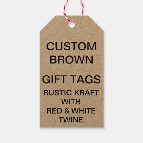 Custom Personalized Kraft Gift Tags Red Twine