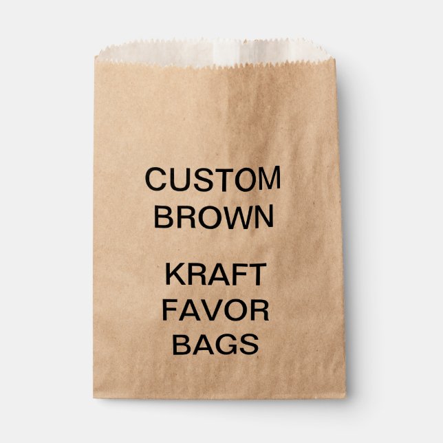 Custom Personalized Kraft Paper Favor Bags (Front)