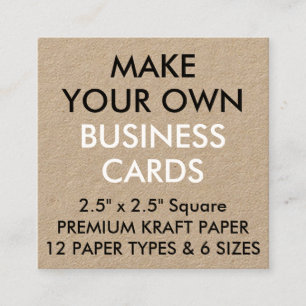 Custom Personalized KRAFT Square Business Cards