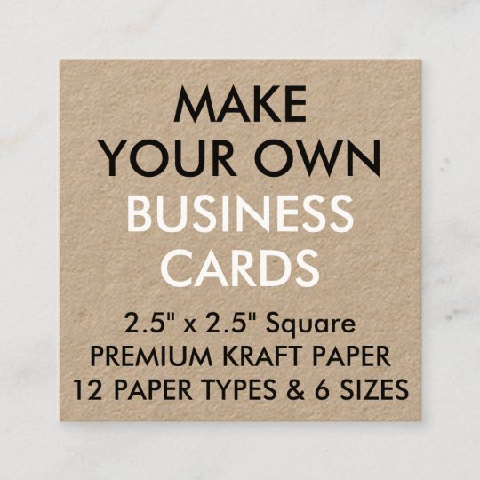 Custom Personalized KRAFT Square Business Cards