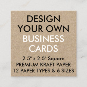Custom Personalized KRAFT Square Business Cards