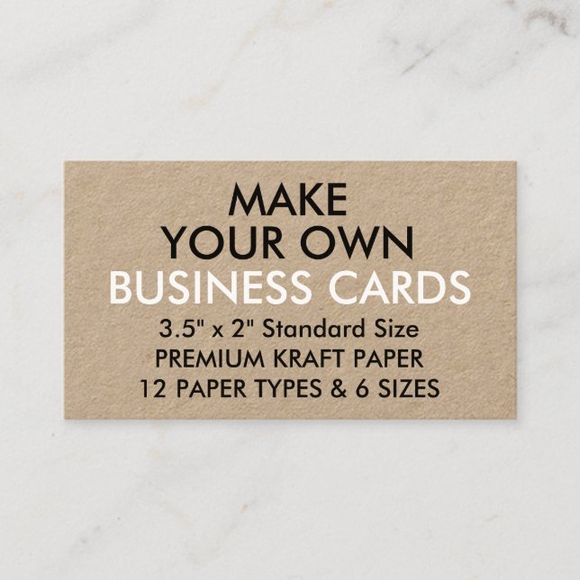 Custom Personalized KRAFT Standard Business Cards (Front)