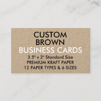Custom Personalized KRAFT Standard Business Cards