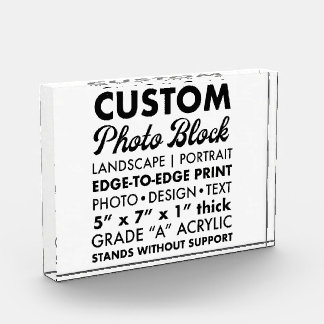 Custom personalized Landscape Photo Block 7" x 5"