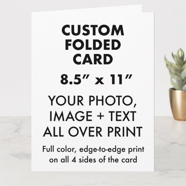 Custom Personalized Large 11" x 8.5" Folded Card (Small Plant)