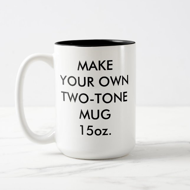 Custom Personalized Large 15oz Black Two-Tone Mug (Left)