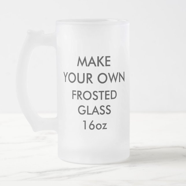 Custom Personalized Large 16oz Frosted Beer Glass Frosted Glass Beer Mug (Left)
