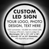 Custom Personalized Large 23" Round LED Sign Blank (Front)