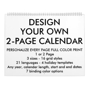 Custom Personalized Large 2-Page Calendar