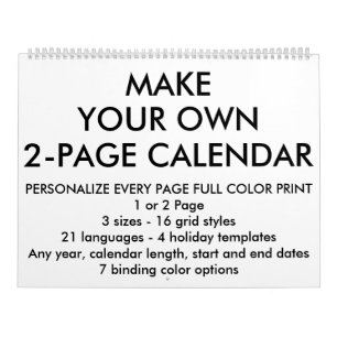 Custom Personalized Large 2-Page Calendar