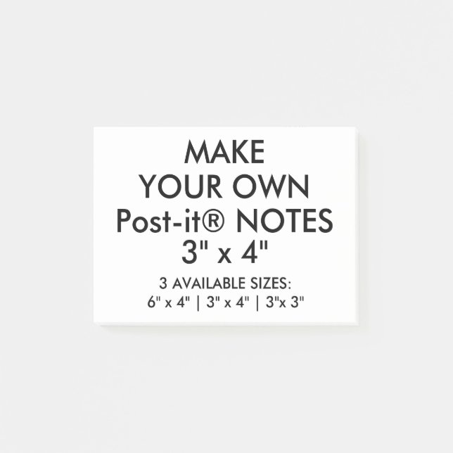 Custom Personalized Large 3" x 4" Post-it® Notes (Front)