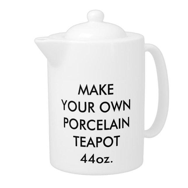 Custom Personalized Large 44oz. Porcelain Teapot (Right)