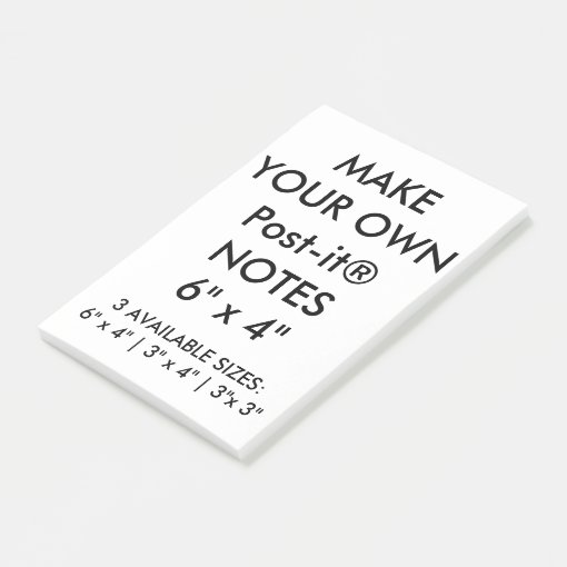 Custom Personalized Large 6" x 4" Postit® Notes Zazzle