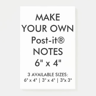 Custom Personalized Large 6" x 4" Post-it® Notes