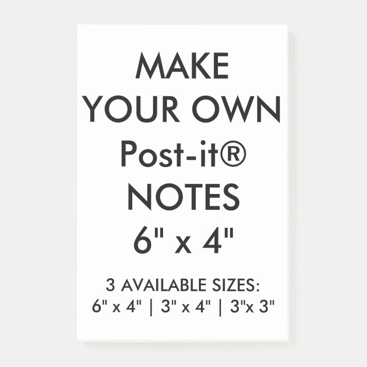 Custom Personalized Large 6" x 4" Postit® Notes Zazzle