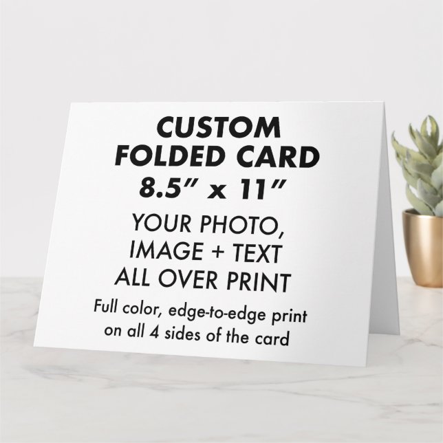 Custom Personalized Large 8.5" x 11" Folded Card (Small Plant)