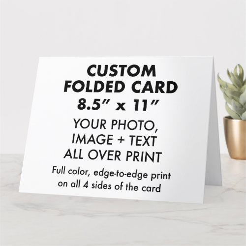 Custom Personalized Large 85 x 11 Folded Card