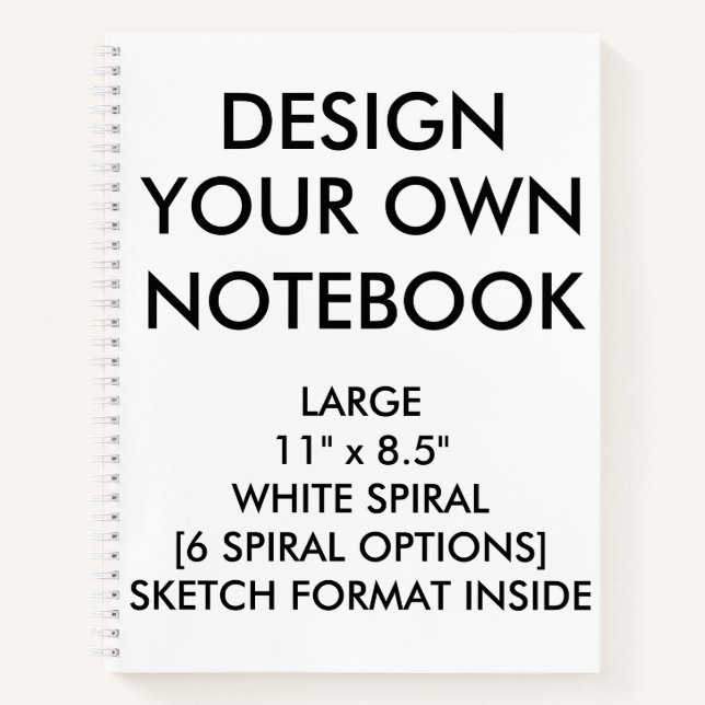 Custom Personalized Large BLANK SKETCH Notebook (Front)