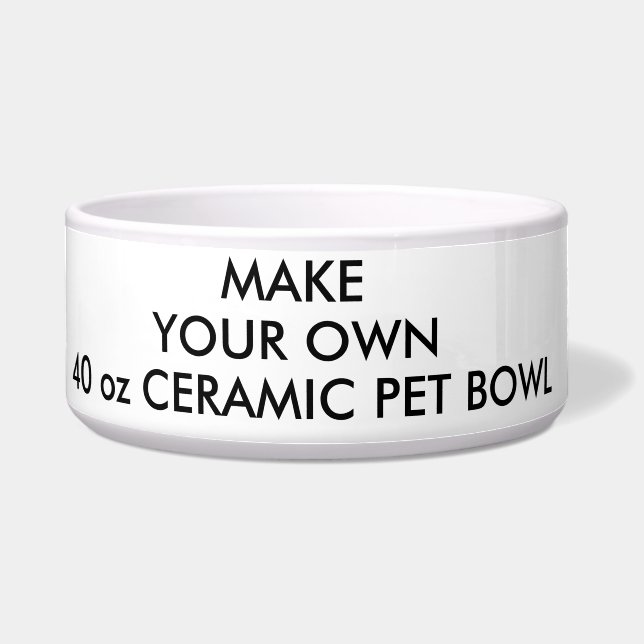 Custom Personalized Large Ceramic Dog Cat Pet Bowl (Front)
