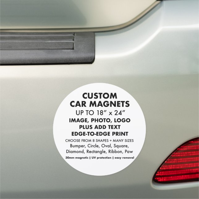 Custom Personalized LARGE CIRCLE Car Magnet 7" (In Situ)