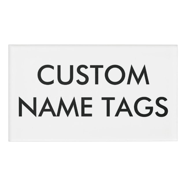 Custom Personalized Large Name Tag Blank Template (Front)