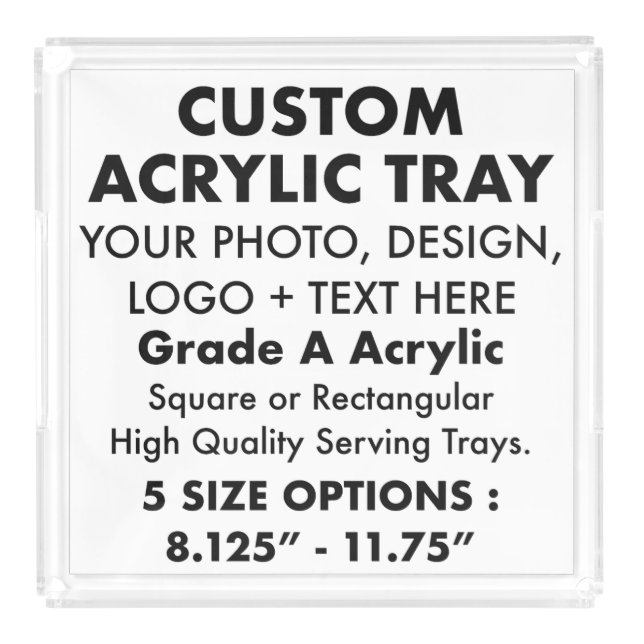 Custom personalized Large Square Serving Tray (Front)