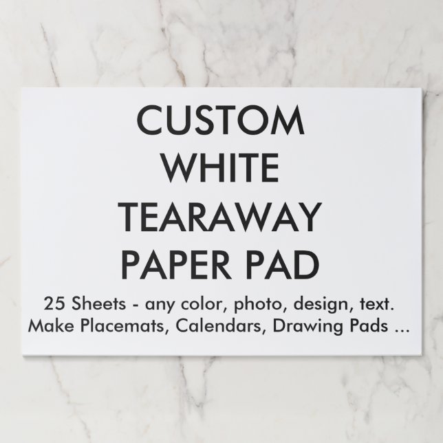 Custom Personalized Large Tearaway Paper Pad (Front)