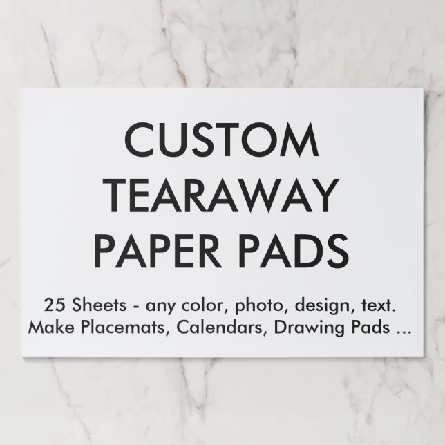 Custom Personalized Large Tearaway Paper Pads (Front)