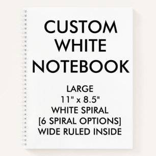 Custom Personalized Large WIDE RULED Notebook
