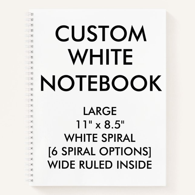 Custom Personalized Large WIDE RULED Notebook (Front)