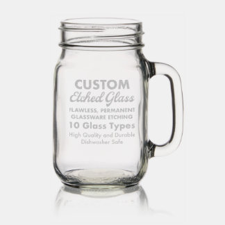 Custom Personalized Laser Engraved Mason Jar 16oz.