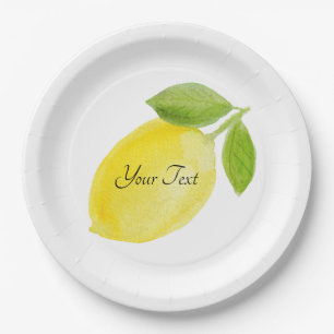 Custom Personalized Lemon Plate. Paper Plates
