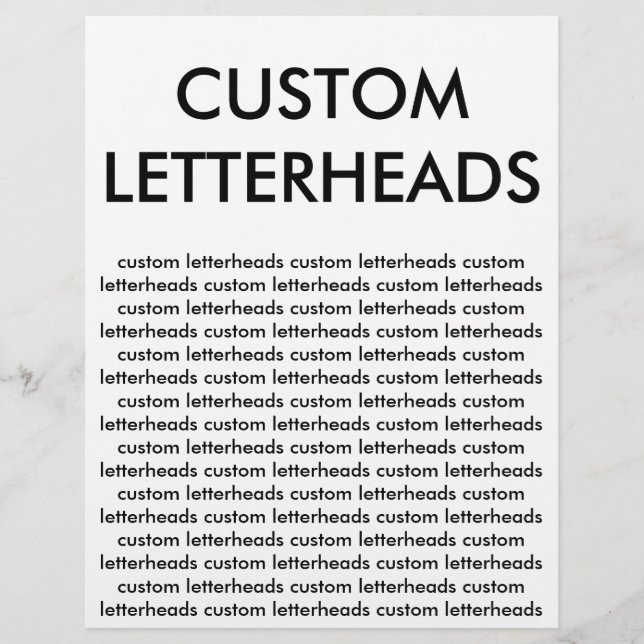 Custom Personalized Letterheads Blank Template (Front)