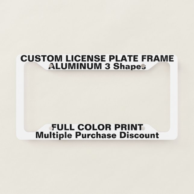 Custom Personalized License Plate Frame - Style C (Front)