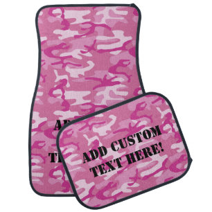 Custom Personalized Light Pink Camo Girl's Car Mat