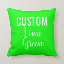 Custom Personalized LIME GREEN Throw Pillow