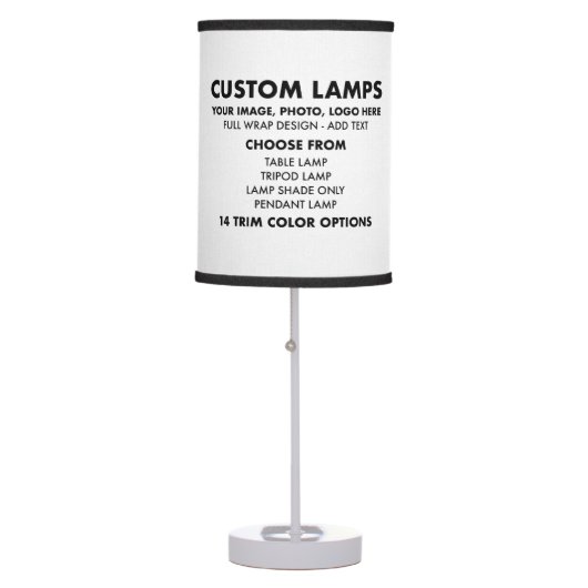 Custom personalized LINEN Shade TABLE Lamp (Front)