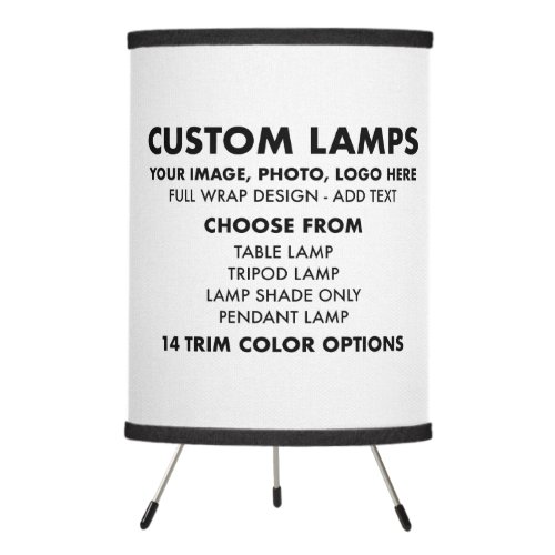 Custom personalized LINEN Shade TRIPOD Lamp
