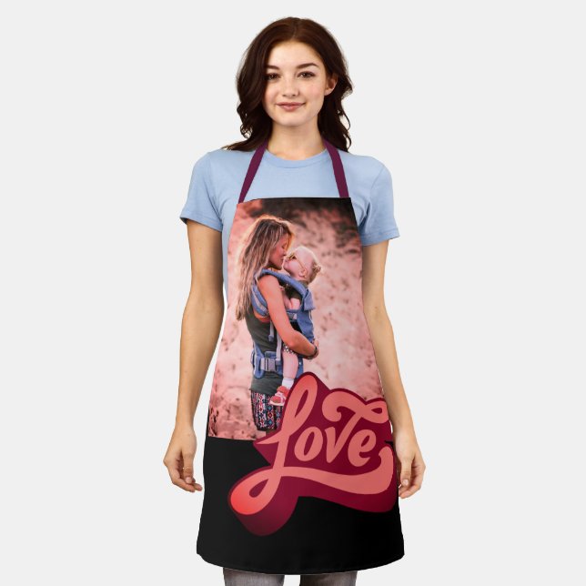Custom personalized love photo print apron (Worn)