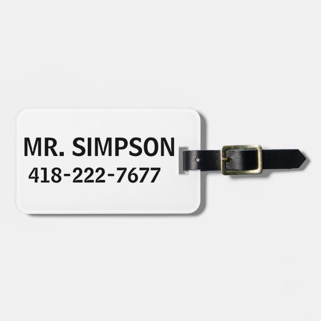 CUSTOM PERSONALIZED LUGGAGE TAG (Front Horizontal)