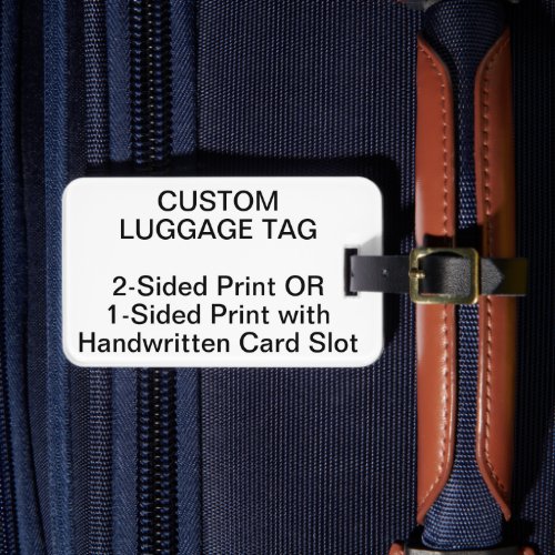 Custom personalized LUGGAGE TAG blank 2_SIDE PRINT