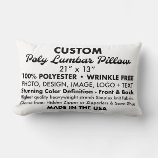 Custom personalized Lumber Photo Pillow w/ Zipper