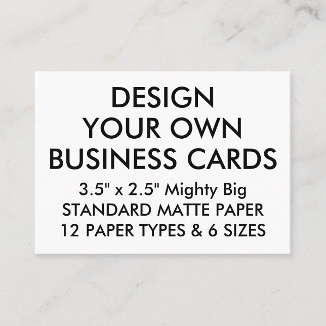 Custom Personalized MATTE 3.5"x2.5" Business Cards (Front)