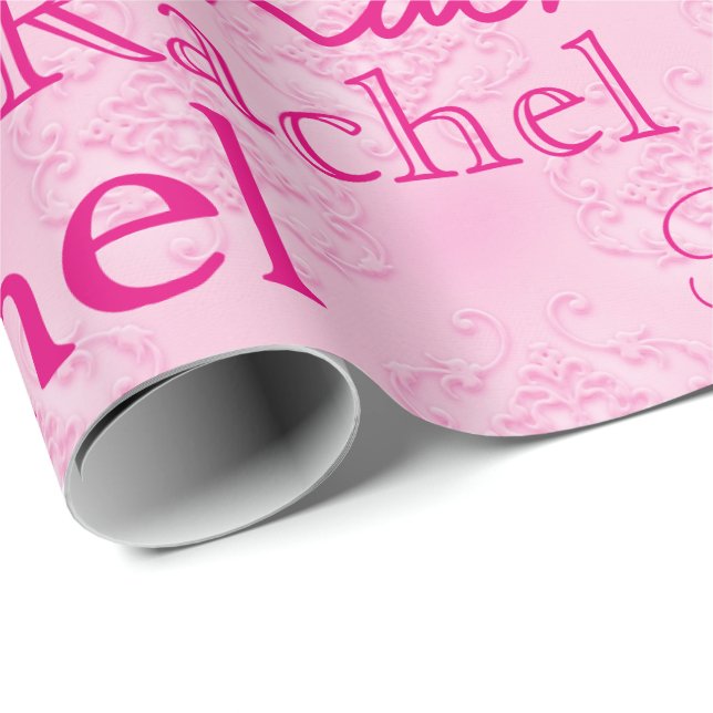 Custom Personalized Matte Pink Wrapping Paper (Roll Corner)