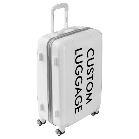 white shell suitcase