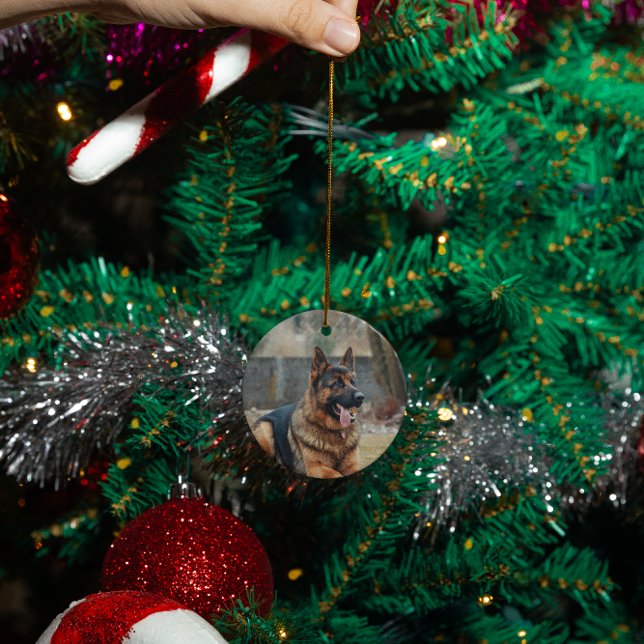 Custom Personalized Memorial Cat Dog photo Ceramic Ornament (Creator Uploaded)