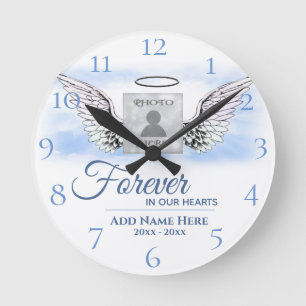 Custom Personalized Memorial Template Round Clock